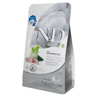 FARMINA N&D Cane White GF Mini Adult - Spigola, Spirulina e Finocchio 2Kg