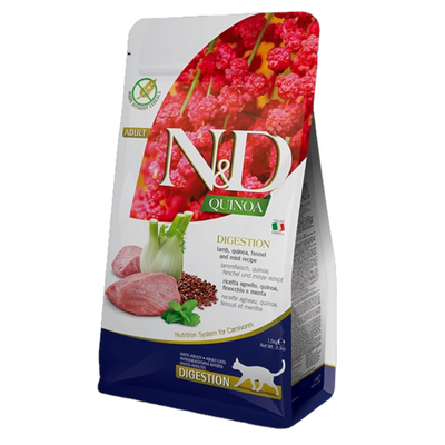 FARMINA N&D Gatto Quinoa GF Digestion - Agnello, Quinoa, Finocchio e Menta 1,5Kg