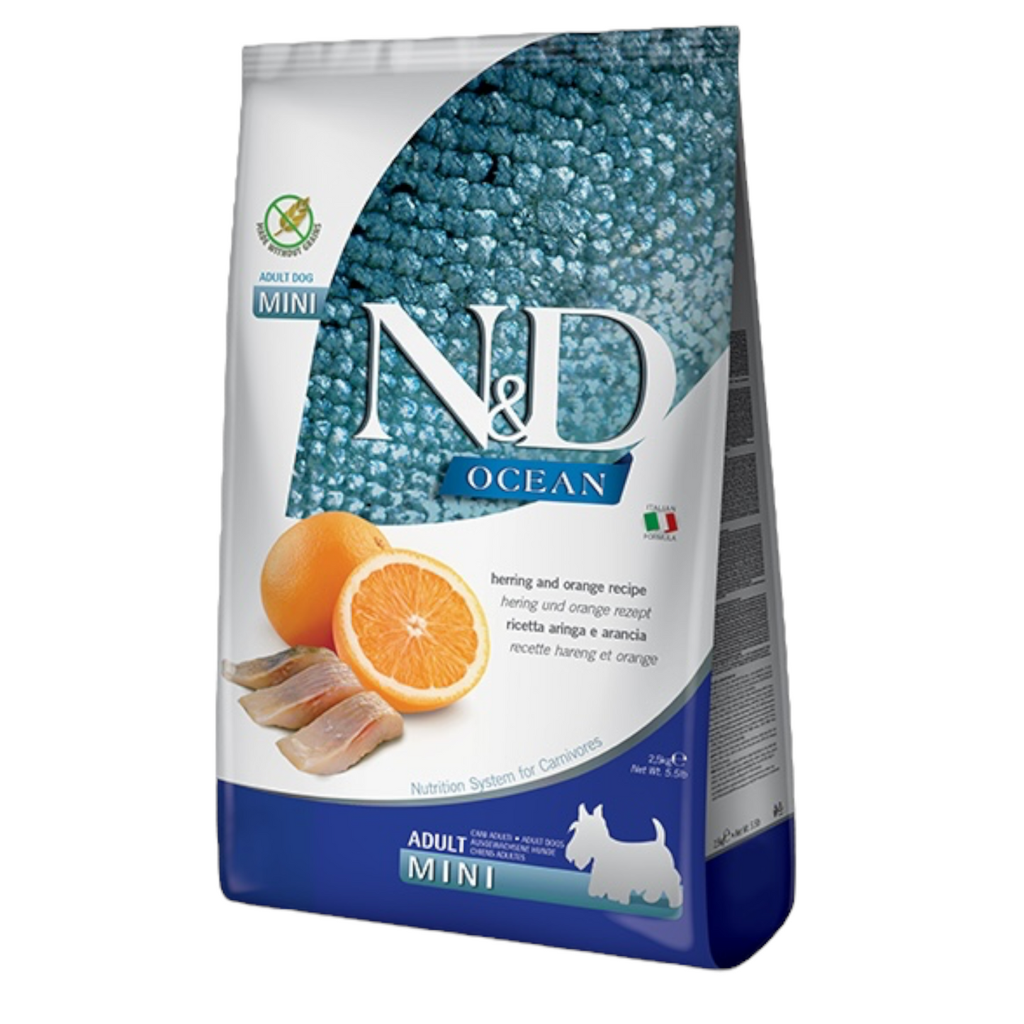 Farmina N&D Cane Ocean GF Mini Adult - Aringa e Arancia 7Kg