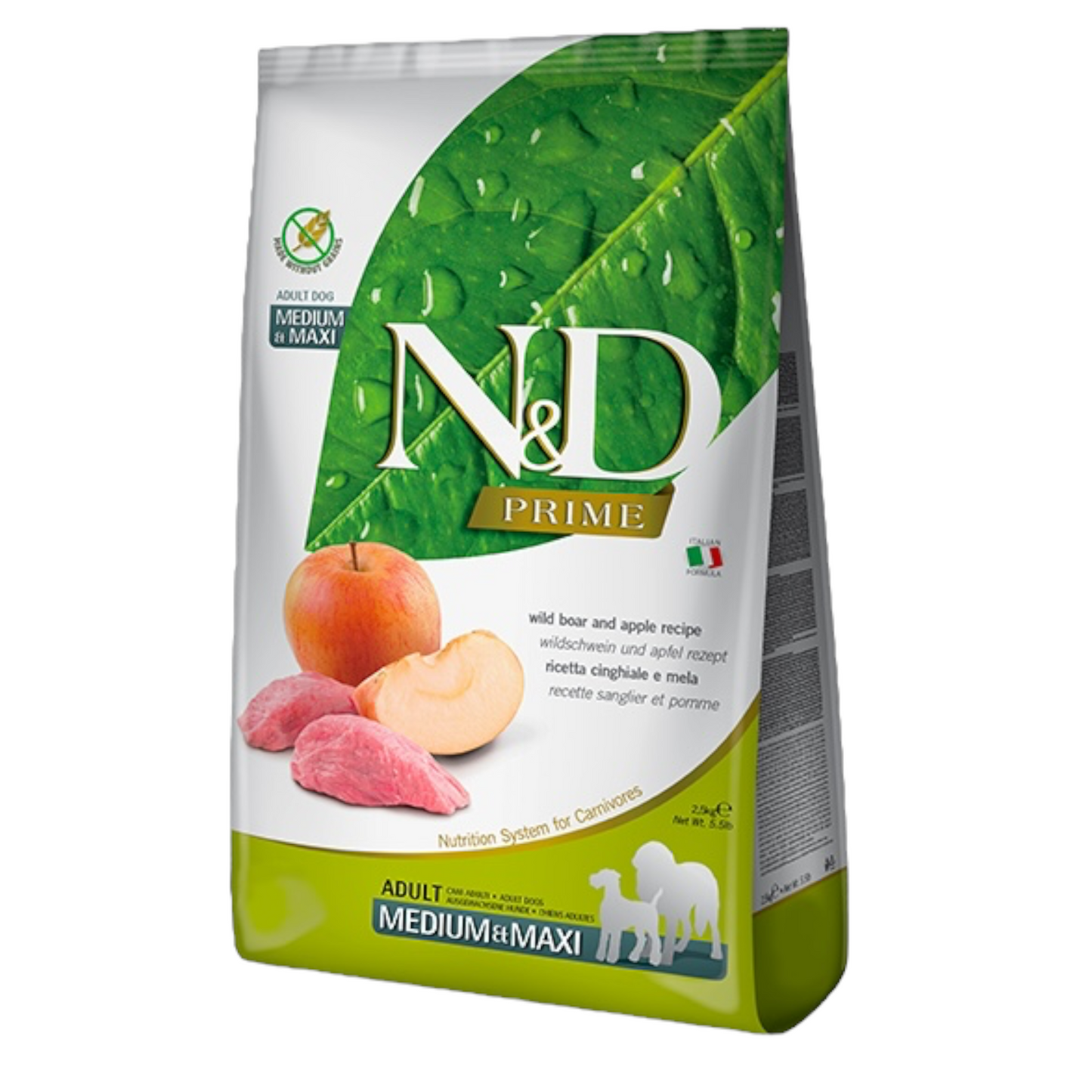 FARMINA N&D Cane Prime GF Medium/Maxi Adult - Cinghiale e Mela 12Kg