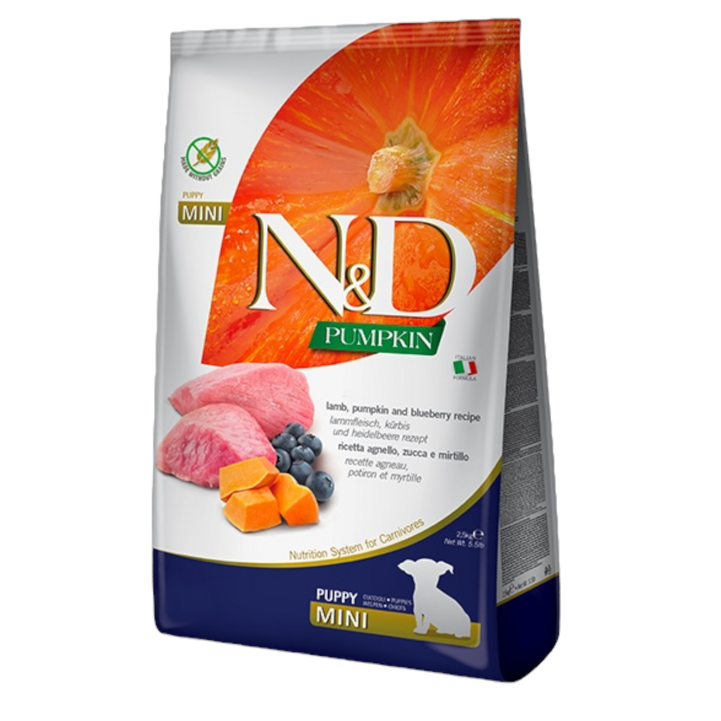 FARMINA N&D Pumpkin GF Mini Puppy - Agnello, Zucca e Mirtillo 800gr