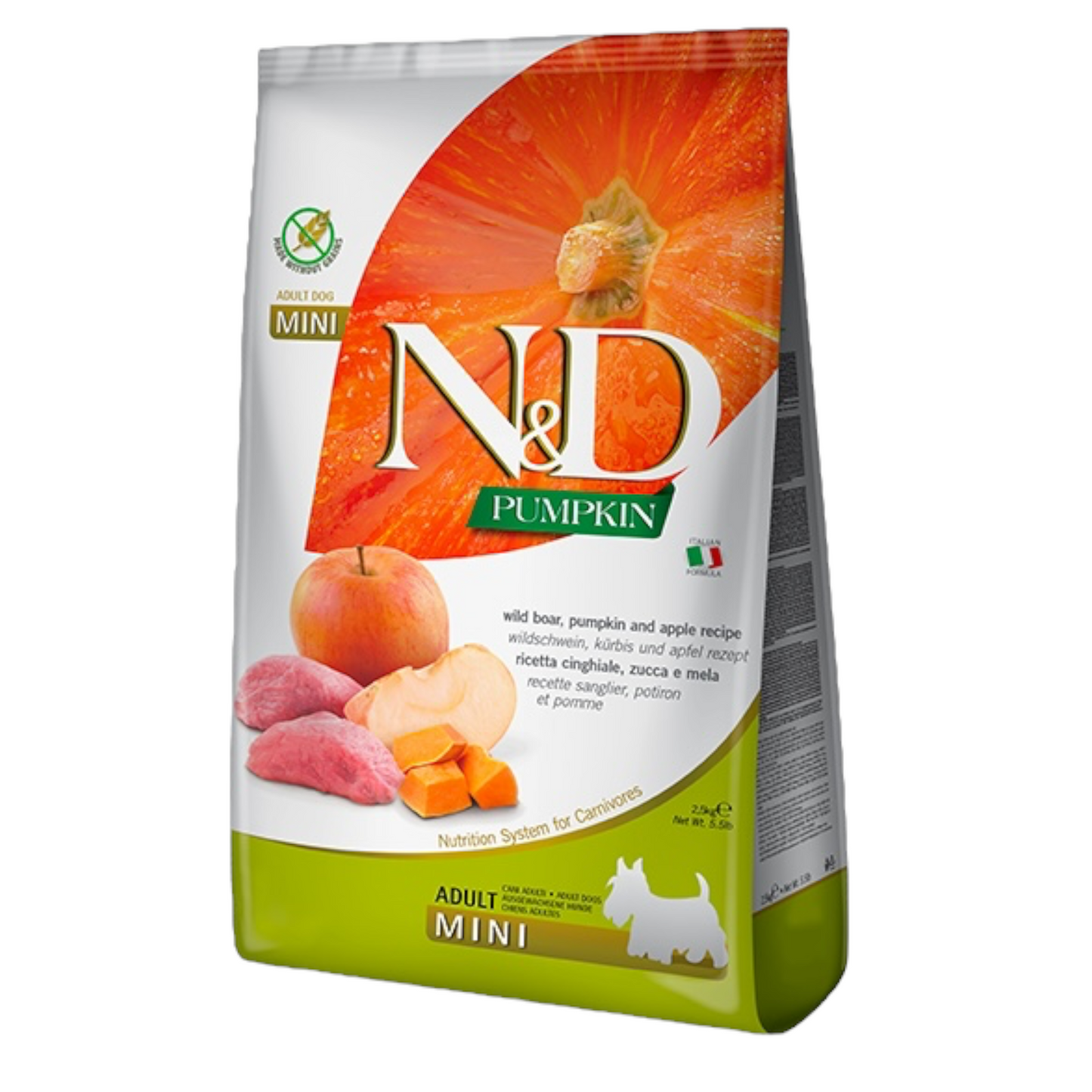 FARMINA N&D Cane Pumpkin GF Mini Adult - Cinghiale, Zucca e Mela 2,5Kg