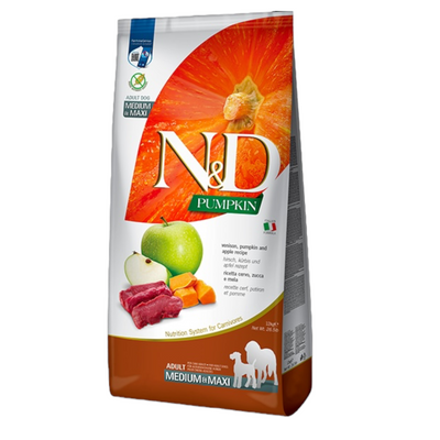 FARMINA N&D Cane Pumpkin GF Medium/Maxi Adult - Cervo, Zucca e Mela 12Kg