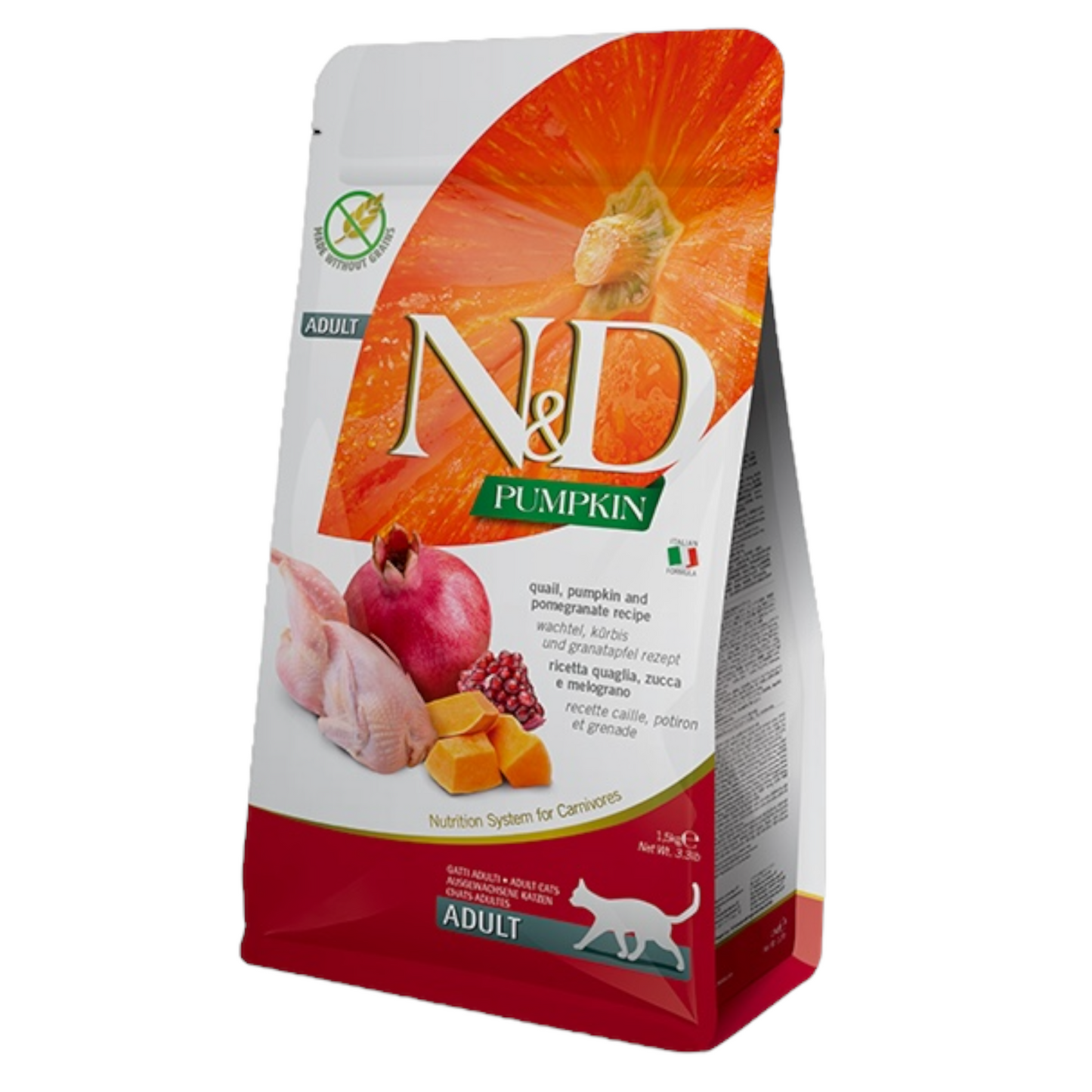 FARMINA N&D Gatto Pumpkin GF Adult - Quaglia, Zucca e Melograno 300gr