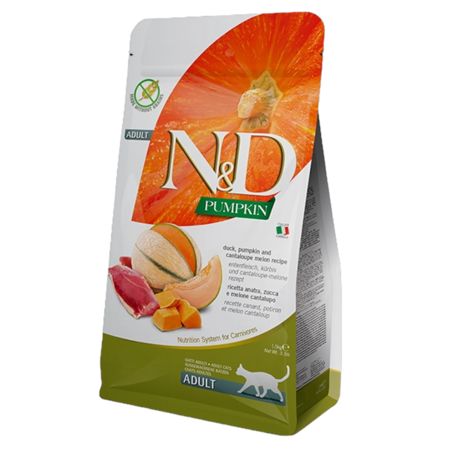FARMINA N&D Gatto Pumpkin GF Adult - Anatra, Zucca e Melone 300gr