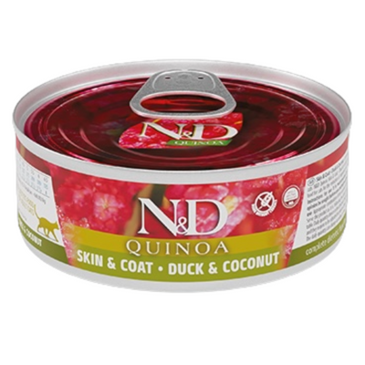 FARMINA N&D Gatto Quinoa Skin&Coat - Anatra e Cocco 24x80gr