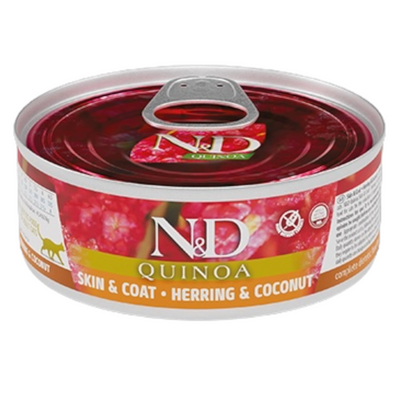 FARMINA N&D Gatto Quinoa Skin&Coat - Aringa e Cocco 24x80gr