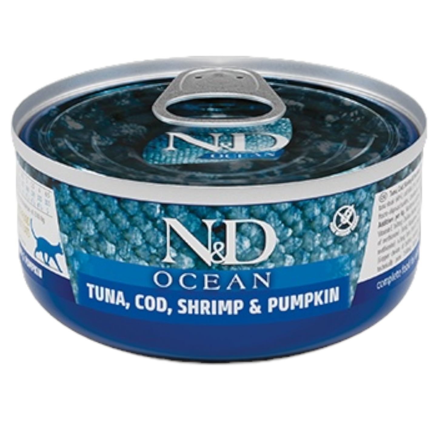 FARMINA N&D Gatto Ocean Adult - Tonno, Merluzzo, Gamberetto e Zucca 24x70gr