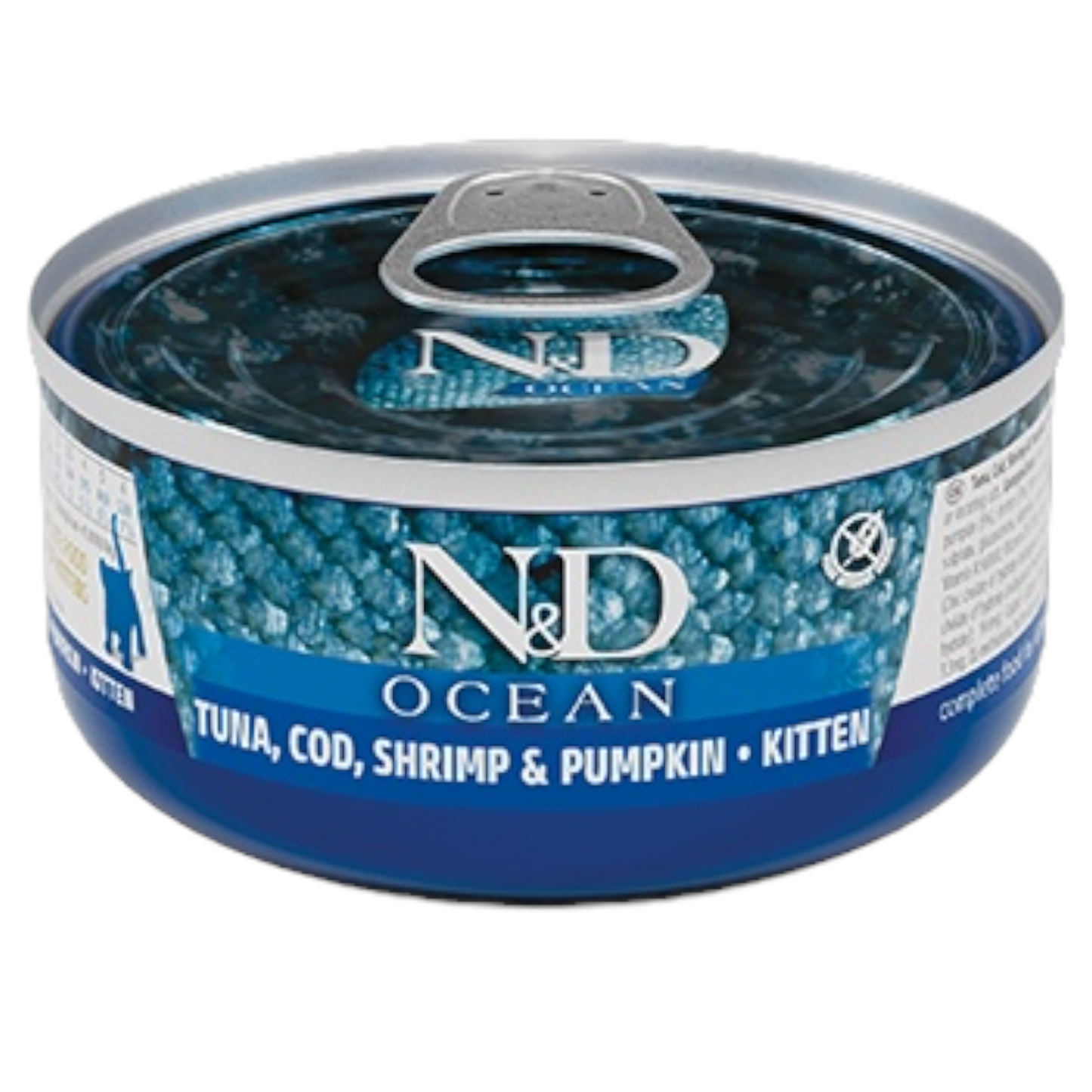 FARMINA N&D Gatto Ocean Kitten - Tonno, Merluzzo, Gamberetto e Zucca 24x70gr