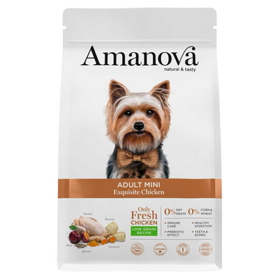 AMANOVA Cane Mini Adult al Pollo Low Grain 7Kg