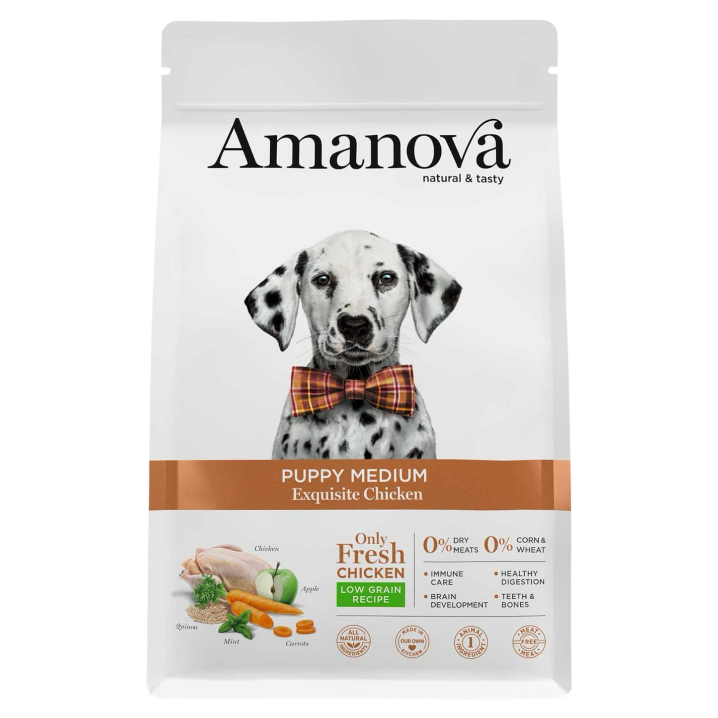 AMANOVA Cane Medium Puppy al Pollo Low Grain 12Kg