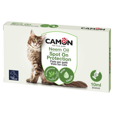 CAMON Fiale Spot-On per gatti all’Olio di Neem 5 Fiale da 2ml