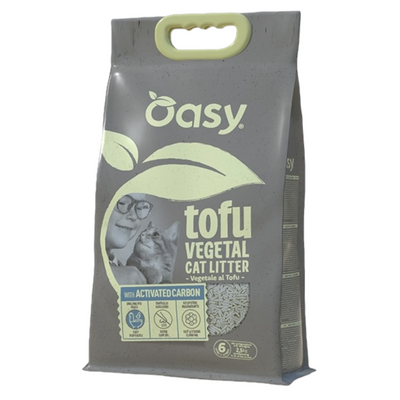 OASY Lettiera Vegetale Gatto Tofu Activated Carbon 6L