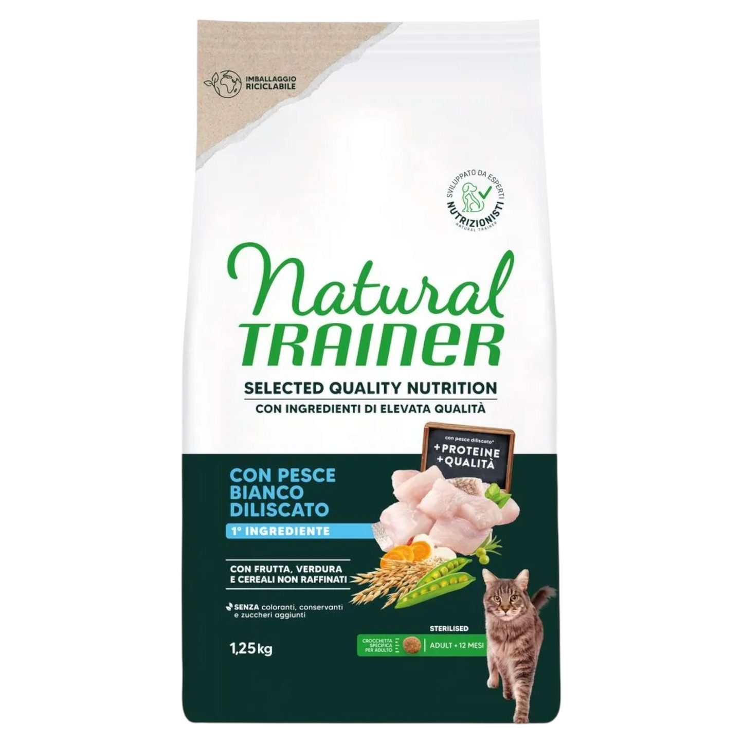 TRAINER Cat Select Sterilised Pesce Bianco Diliscato 1,25Kg