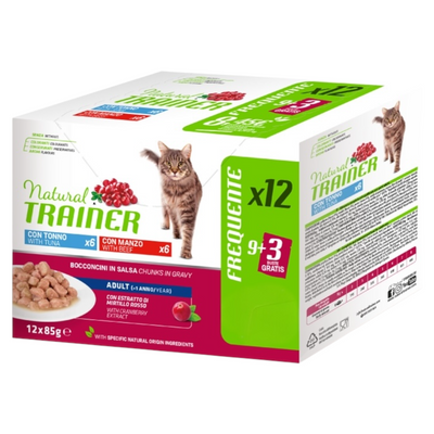 TRAINER Cat Multipack Adult Tonno/Manzo 9+3pz