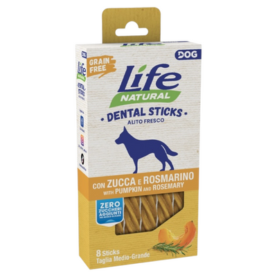 LIFE DOG Cane Dental Stick Zucca e Rosmarino M-L (8 sticks) 150gr