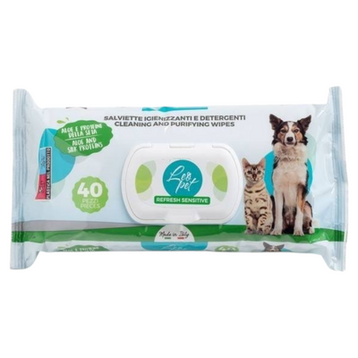 LEOPET Salviette Detergenti Aloe e Proteine della Seta 40pz