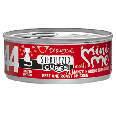 DISUGUAL Gatto Mini Me Cubes 44 Sterilised Manzo e Arrosto di Pollo 85gr