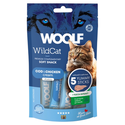 WOOLF Snack Gatto Soft Cream Merluzzo e Pollo 70gr