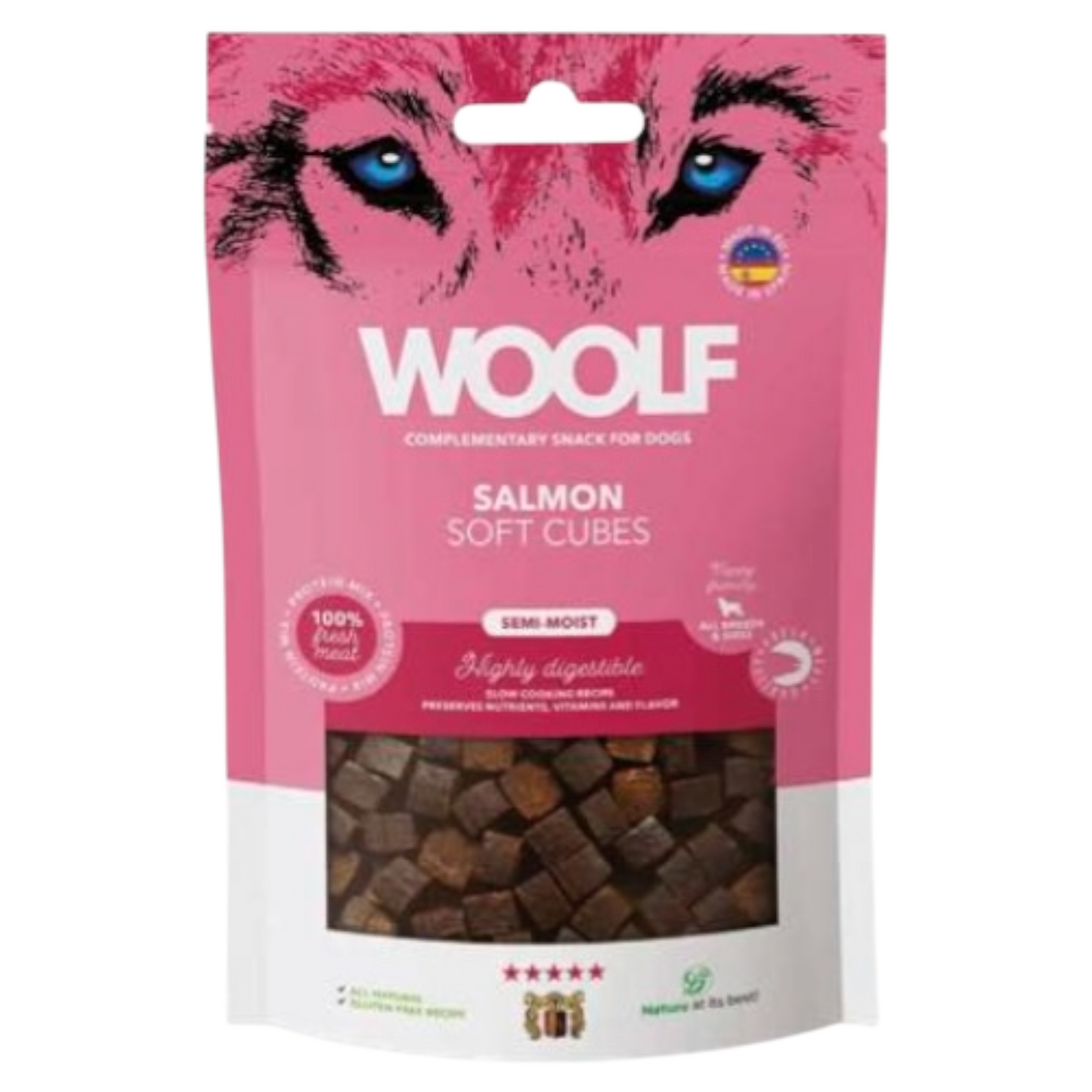 WOOLF Snack Cane Soft Cubes Salmone 100gr