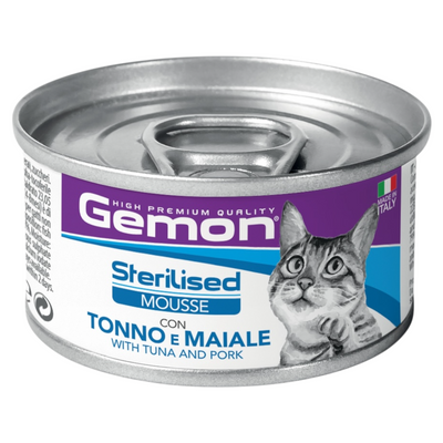 GEMON Gatto Sterilised Mousse con Tonno e Maiale 85gr