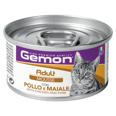 GEMON Gatto Adult Mousse con Pollo e Maiale 85gr