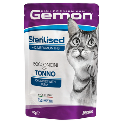 GEMON Gatto Sterilised Bocconcini con Tonno 100gr