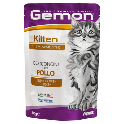 GEMON Gatto Kitten Bocconcini con Pollo 100gr