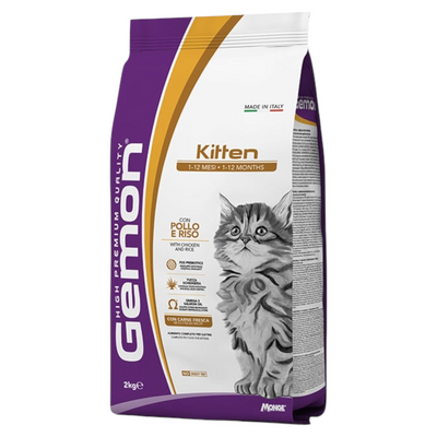 GEMON Gatto Kitten con Pollo e Riso 2Kg