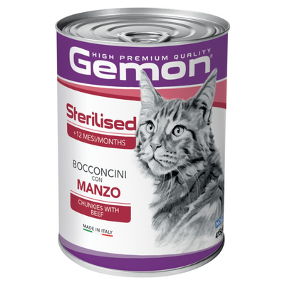 GEMON Gatto Sterilised Bocconcini con Manzo 415gr