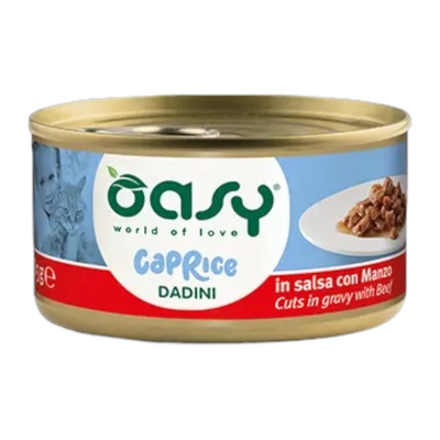 OASY Gatto Caprice Dadini in Salsa con Manzo 85gr