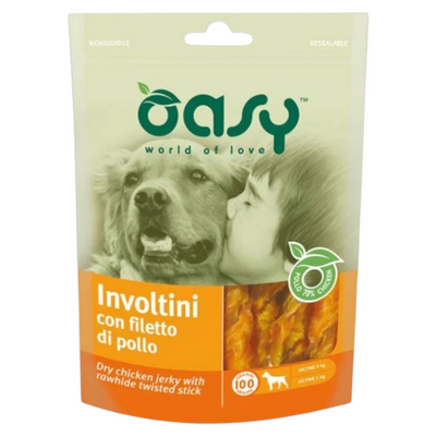 OASY Snack Cane Involtini con Filetto di Pollo 100Gr