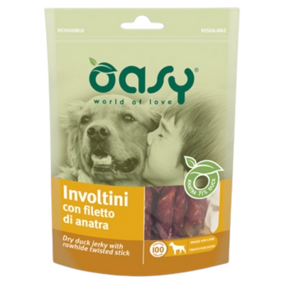 OASY Snack Cane Involtini con Filetto di Anatra 100Gr