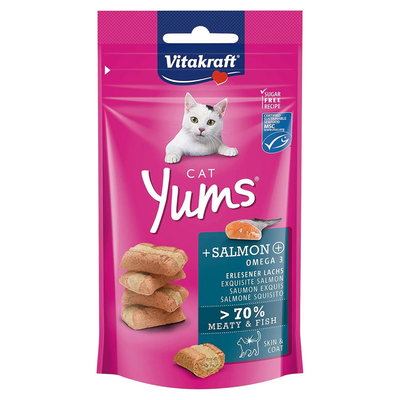 VITAKRAFT Snack Gatto Yums con Salmone e Omega3