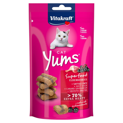 VITAKRAFT Snack Gatto Yums con Anatra e Sambuco