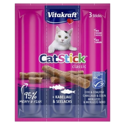 VITAKRAFT Snack Gatto Stick Merluzzo 3pz