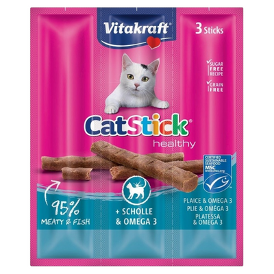 VITAKRAFT Snack Gatto Stick Platessa e Omega3 3pz