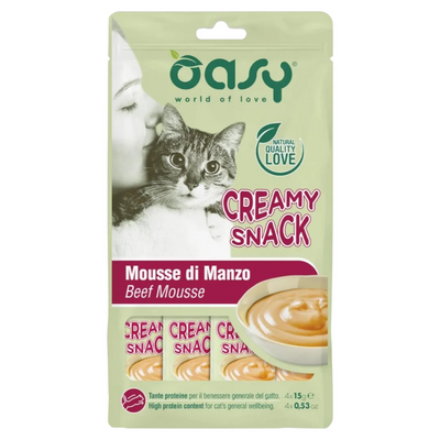 OASY Snack Gatto Creamy Mousse di Manzo 4X15gr