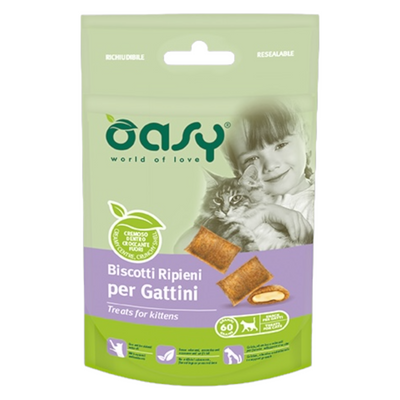 OASY Snack Gatto Biscotti Ripieni Kitten 60Gr
