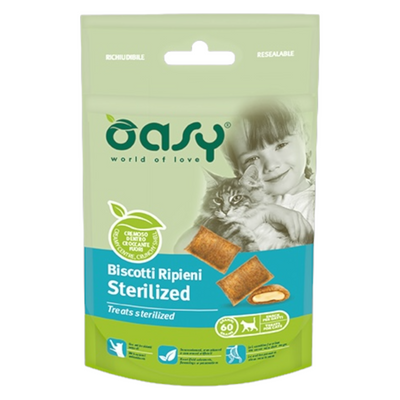 OASY Snack Gatto Biscotti Ripieni Sterilised 60Gr