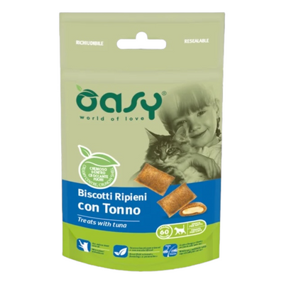 OASY Snack Gatto Biscotti Ripieni con Tonno 60Gr