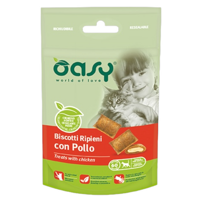 OASY Snack Gatto Biscotti Ripieni con Pollo 60Gr