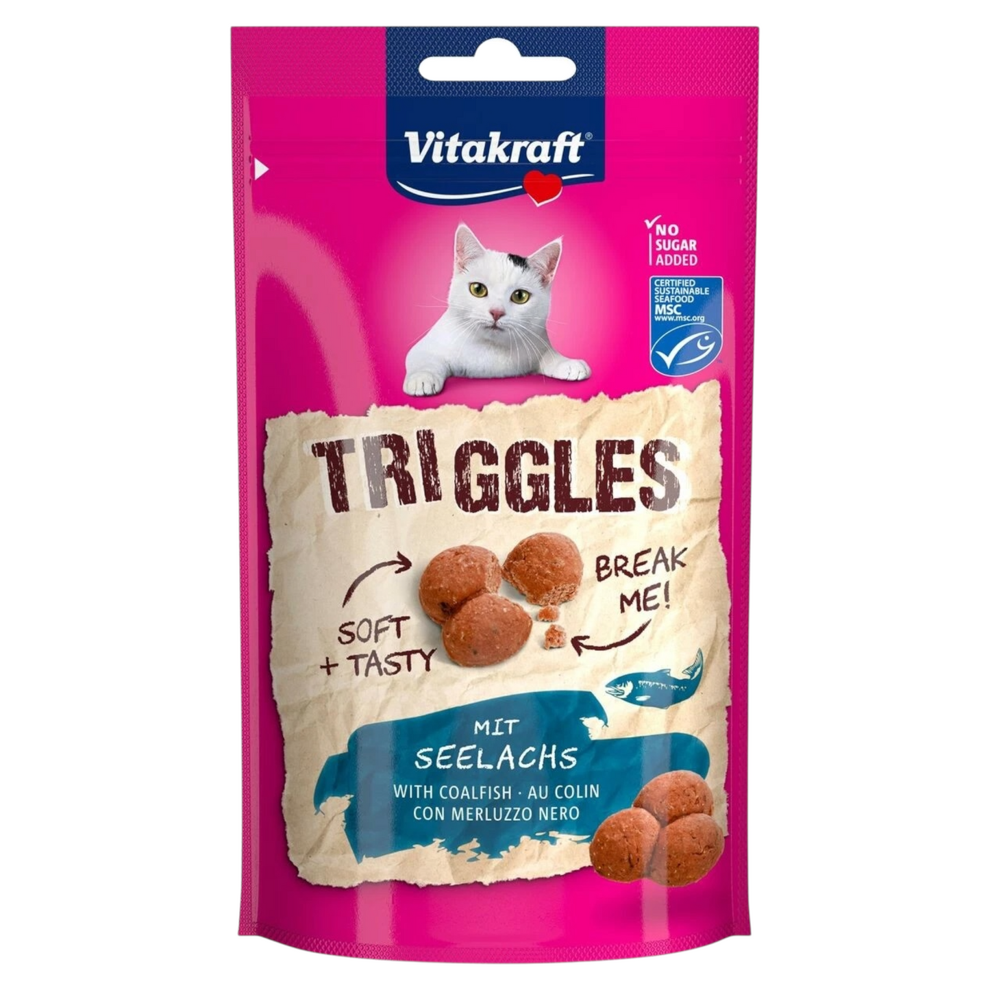 VITAKRAFT Snack Gatto Triggles Merluzzo 40Gr