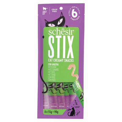 SCHESIR Cat Stix Mousse Anatra 15 gr x 6 pezzi