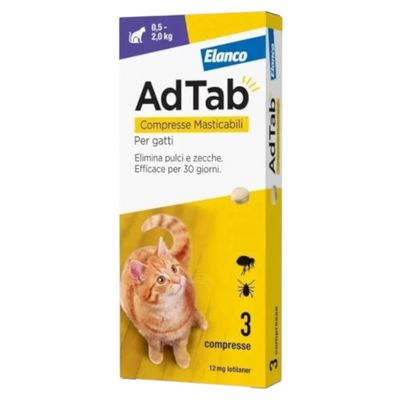 ELANCO AdTab Gatti 0,5Kg / 2Kg - 3 cpr (12mg)
