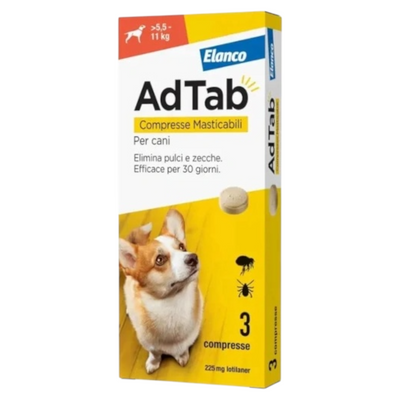 ELANCO AdTab Cani 5,5Kg / 11Kg - 3 cpr (225mg)