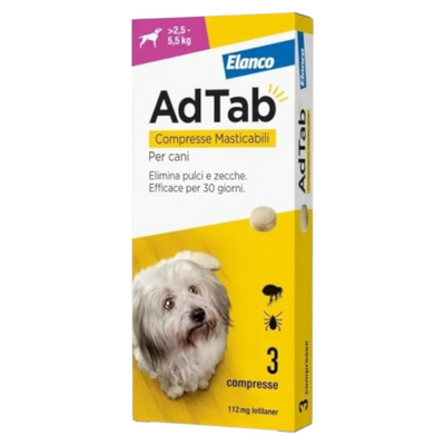ELANCO AdTab Cani 2,5Kg / 5,5Kg - 3 cpr (112mg)