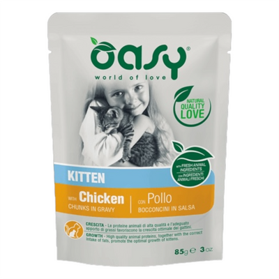 OASY Gatto Kitten Bocconcini in Salsa al Pollo 85gr