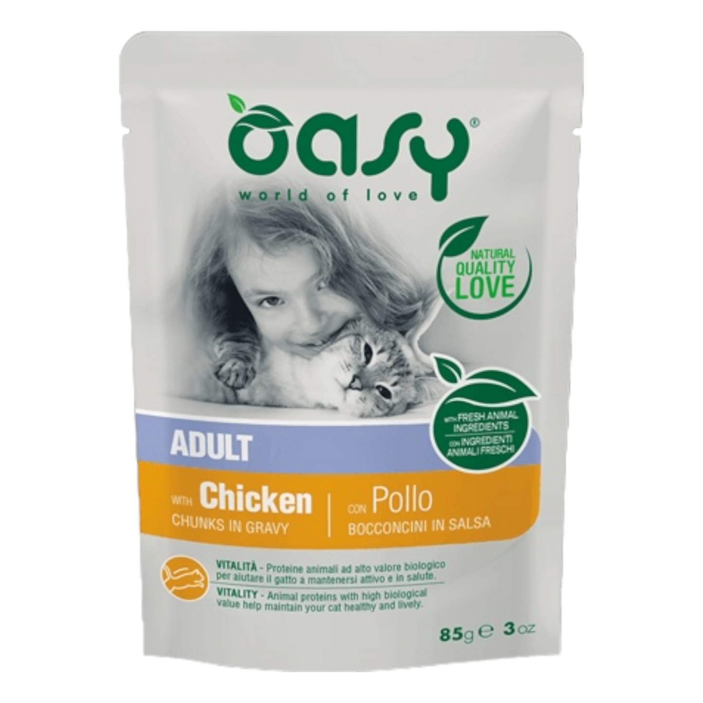 OASY Cat Adult Bocconcini in Salsa al Pollo 85gr