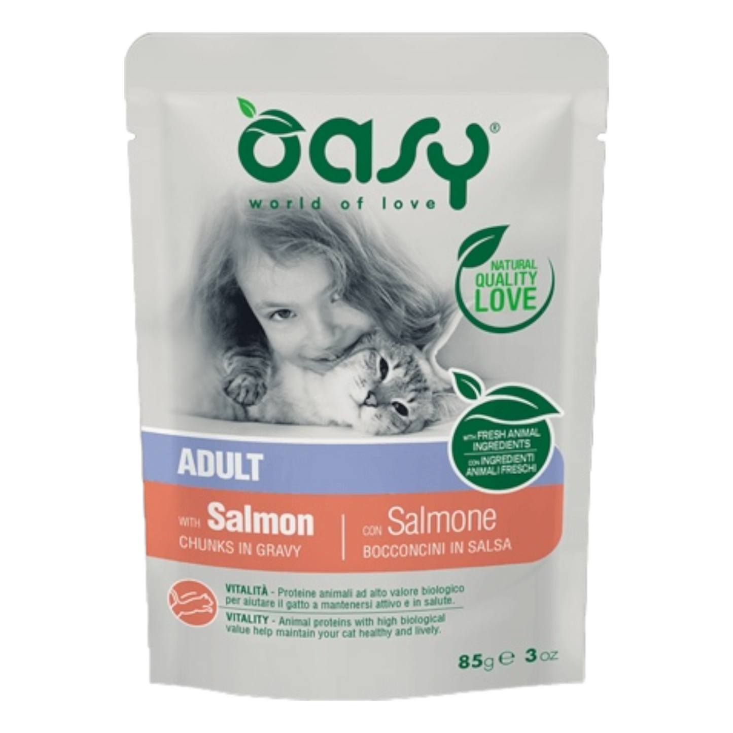 OASY Cat Adult Bocconcini in Salsa al Salmone 85gr
